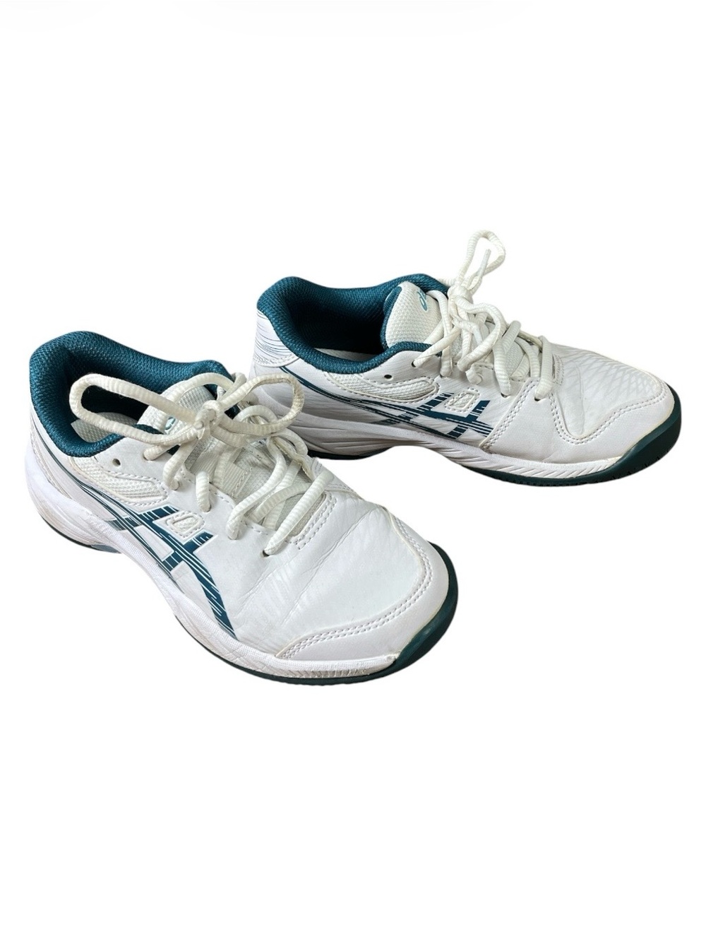 ASICS Gel-Game 9 Kids Tennis Pickleball Shoes White Teal Size 1Y